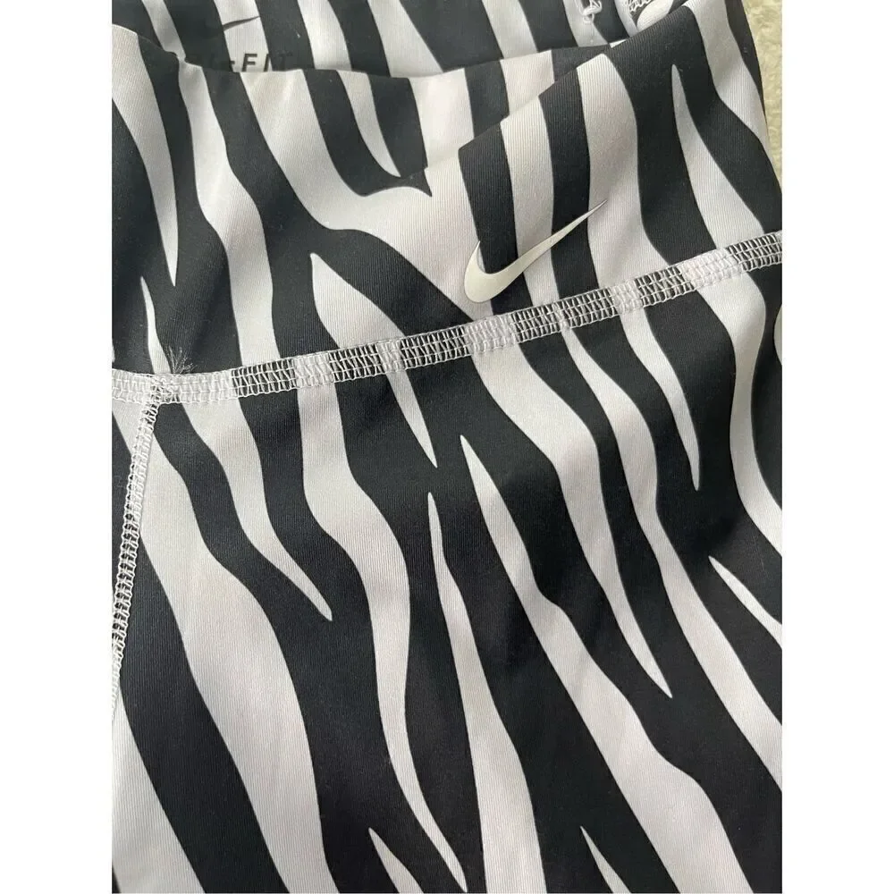 NIKE One Clash Zebra Print Bike Shorts NWT